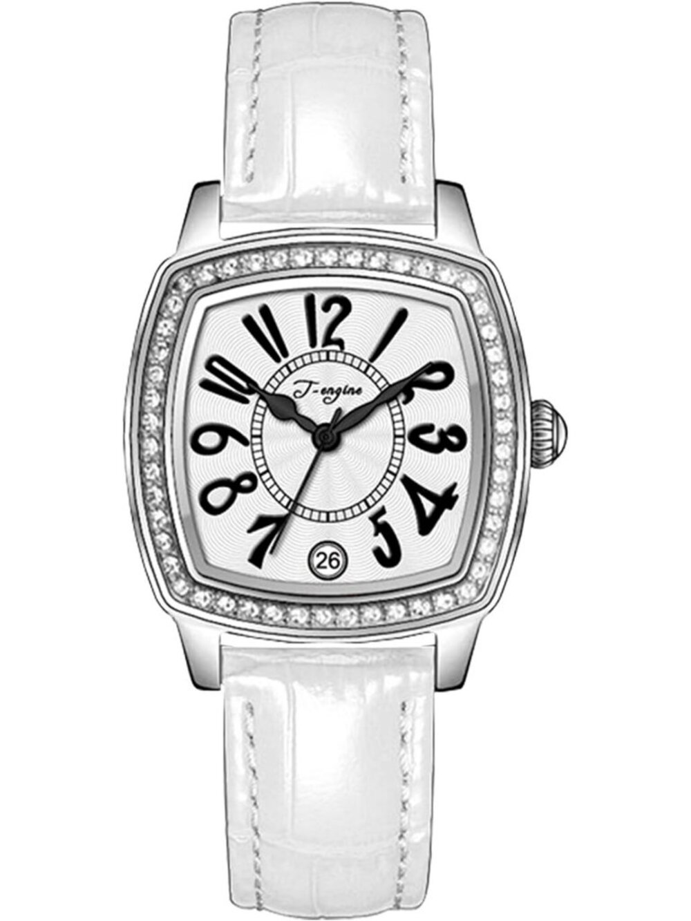 Stylish Women's Luxury Watch, Genuine Leather Strap, Diamond Inlay, Vintage